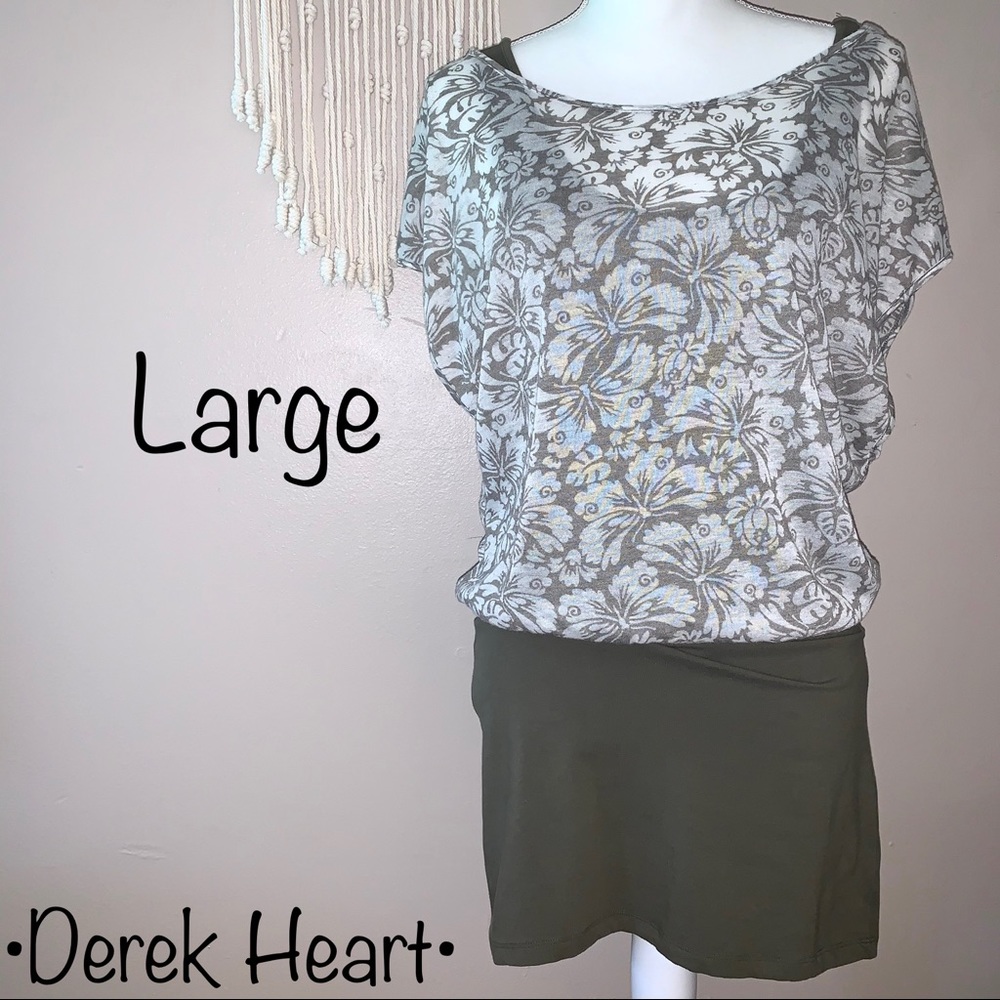 Derek Heart Tropical Dress, Size Large